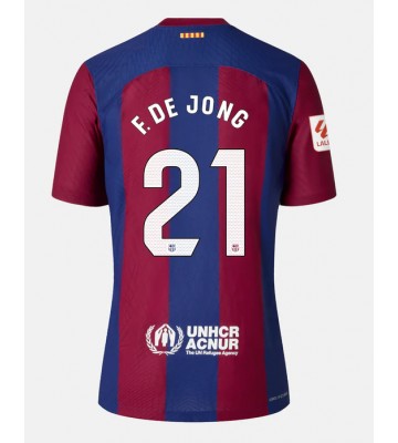 Barcelona Frenkie de Jong #21 Replica Home Stadium Shirt 2023-24 Short Sleeve